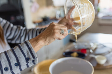 Woman with glass bowl