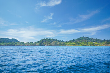 Fototapeta premium seascape with deep blue ocean and island of thailand