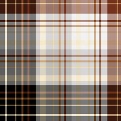 Seamless pattern in beautiful gray, black, brown and yellow colors for plaid, fabric, textile, clothes, tablecloth and other things. Vector image.