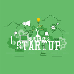 Fototapeta na wymiar startup banner for your business. vector illustration