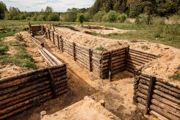 trenches used in World War II on occupied battle lines, consisting mainly of trenches, in which troops were significantly protected from enemy fire and artillery.
