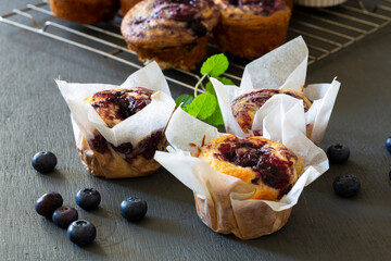 Blueberry muffins with blueberry