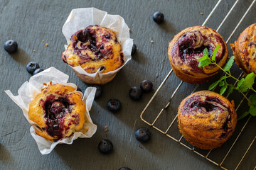 Blueberry muffins with blueberry