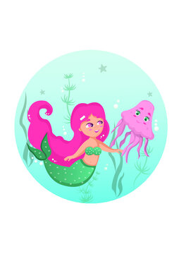 mermaid and octopus
