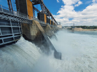 Hydropower Plant on the Nistru river in Dubasari (Dubossary), Transnistria, Moldova. Hydro power...