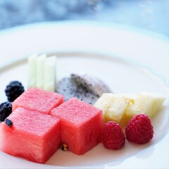 raspberry and blackberry plate