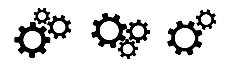 Setting gears or cogs  icon set vector.