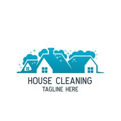 cleaning service logo with text space for your slogan, tagline, vector illustration