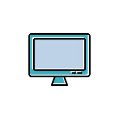 Desktop, monitor flat icon. Design vector illustration