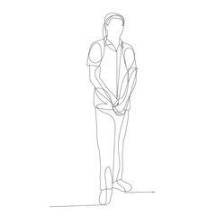 continuous line drawing man, guy, sketch