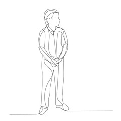 Fototapeta na wymiar vector, isolated, continuous line drawing man, guy, sketch
