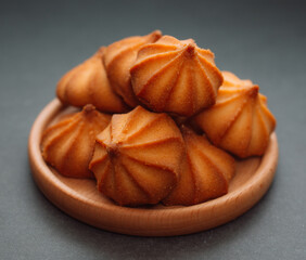 homemade cookies on a wooden plate. High quality photo