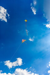 Kite in the sky with clouds
