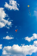 Kite in the sky with clouds