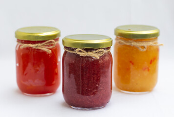 glass jar with jam