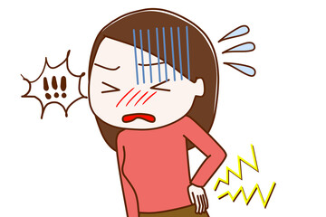 腰を痛めて辛い女性