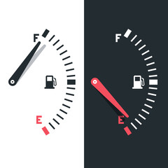 Fuel Gauge Icons Set Vector Illustration. Empty and Full Tank Symbol.