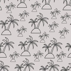 Seamless hand draw palm tree. Can be used on clothes, textile, wallpaper, objects. Vector design