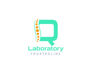 Fototapeta premium Initial laboratory alphabet letter Q