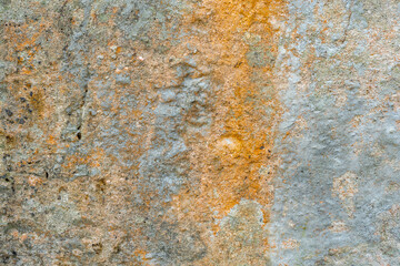 old concrete wall grunge texture background with orange stains