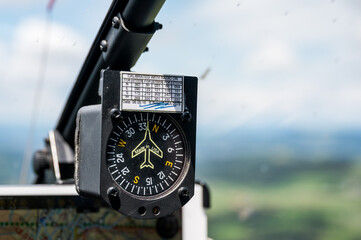 flight instrument with a plane in helicopter cockpit © schame87