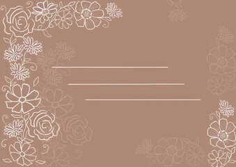 A sophisticated flower floral background for making postcards, posters, wedding invitation, greeting cards, copybooks covers, illustration, print