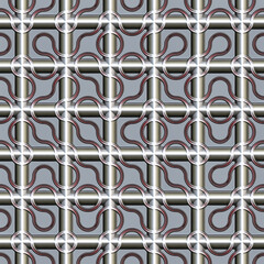 3d effect - abstract fractal metallic surface pattern