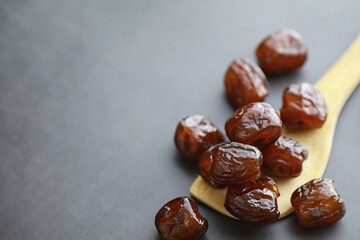 Healthy foods. Dried fruits for diet. Prunes, dates, raisins and figs. Healthy and proper nutrition for life.