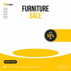 Obraz premium Furniture sale social media banner template