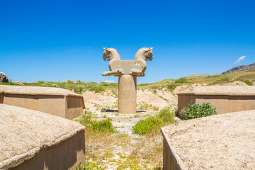 Ancient ruins of Persepolis and Necropolis historical site - UNESCO World Heritage site, Shiraz,...