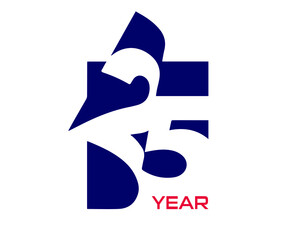 25th, twenty-five twentieth-anniversary number vector