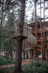  Sports and tourist obstacle course in the forest