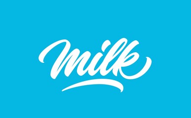 Milk handwritten logo design. Modern calligraphy lettering design. Milk, hand drawn text in lettering style.