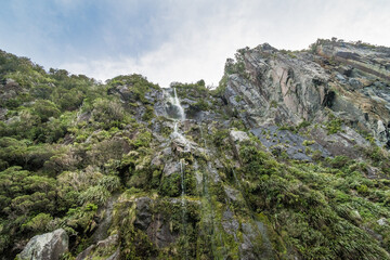 Landscape of Milford Sound in Fiordland National Park in New Zealand