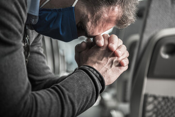 Frustrated Overwhelmed Men Wearing Pandemic Mask