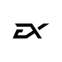 EX E X letter logo design vector