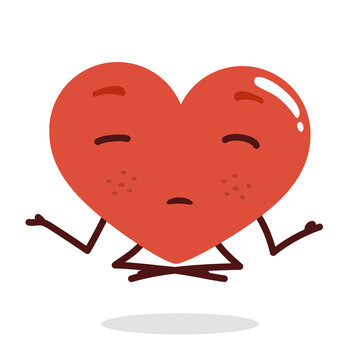 Cartoon heart character doing meditation. To see the other vector heart character illustrations , please check Cartoon Heart Characters collection.