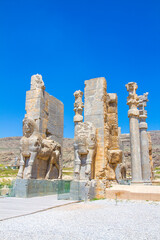 Ancient ruins of Persepolis and Necropolis historical site - UNESCO World Heritage site, Shiraz,...