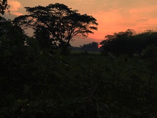 sunset in the mountains