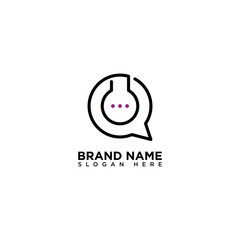 Lab Chat Bubble Logo Design Template