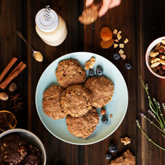 Home made vegan cookies with rice milk