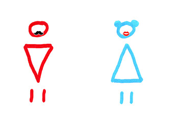 funny toilets characters boy and girl