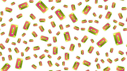 Seamless pattern of retro old hipster musical audio cassettes texture from the 70s, 80s, 90s, 2000s on a white background