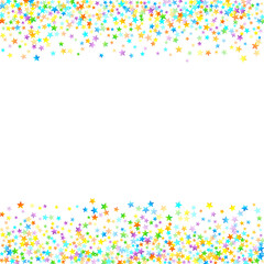 Rainbow Festive Confetti. Carnival Star Falling.