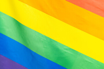 Rainbow flag, symbol of LGBT pride month celebrate annual in June social of gay, lesbian, bisexual, transgender, human rights.