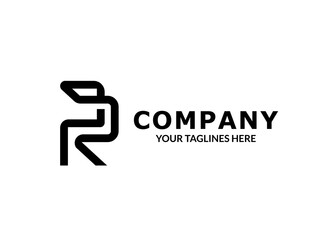 creative Initial letter PR or RP logo template flat color design for business and company identity