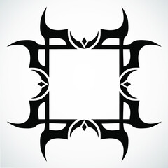 tribal black square frame