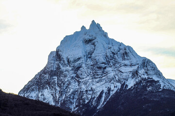 mountain peaks in the morning
