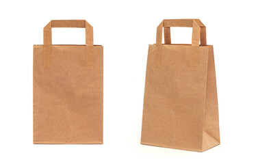 paper bag isolated on white background.