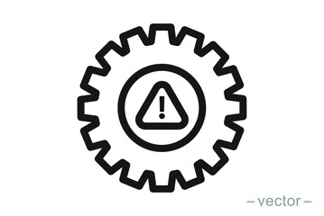 System error icon vector, system not working sign. Line Style. EPS 10.